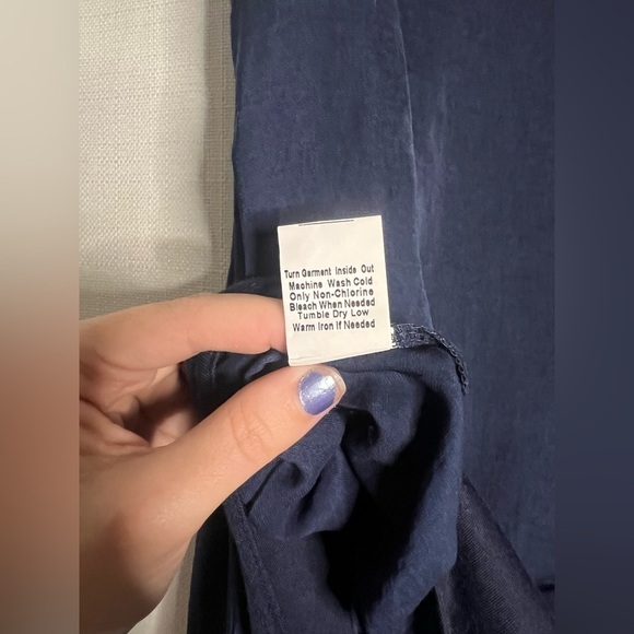 August Mist Cold Shoulder Navy Blue Surplice Bodysuit Small - Picture 10 of 11